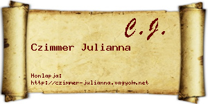 Czimmer Julianna névjegykártya